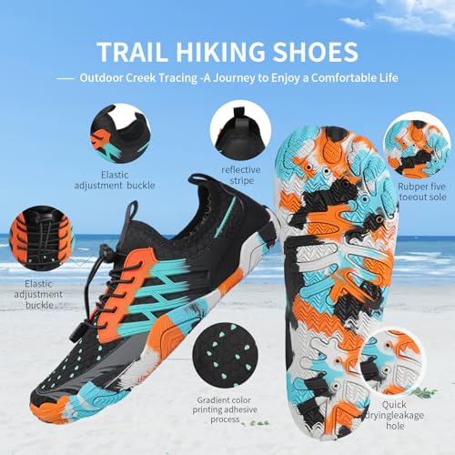 Image of SIOSNETA Hike Barefoot Shoes for Women Men, Wide Toe Water Shoes for Hiking,Breathable Non-Slip Athletic Footwear,