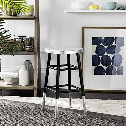 Tabouret de comptoir design 60 cm Safavieh Angello EAF3211A noir argent