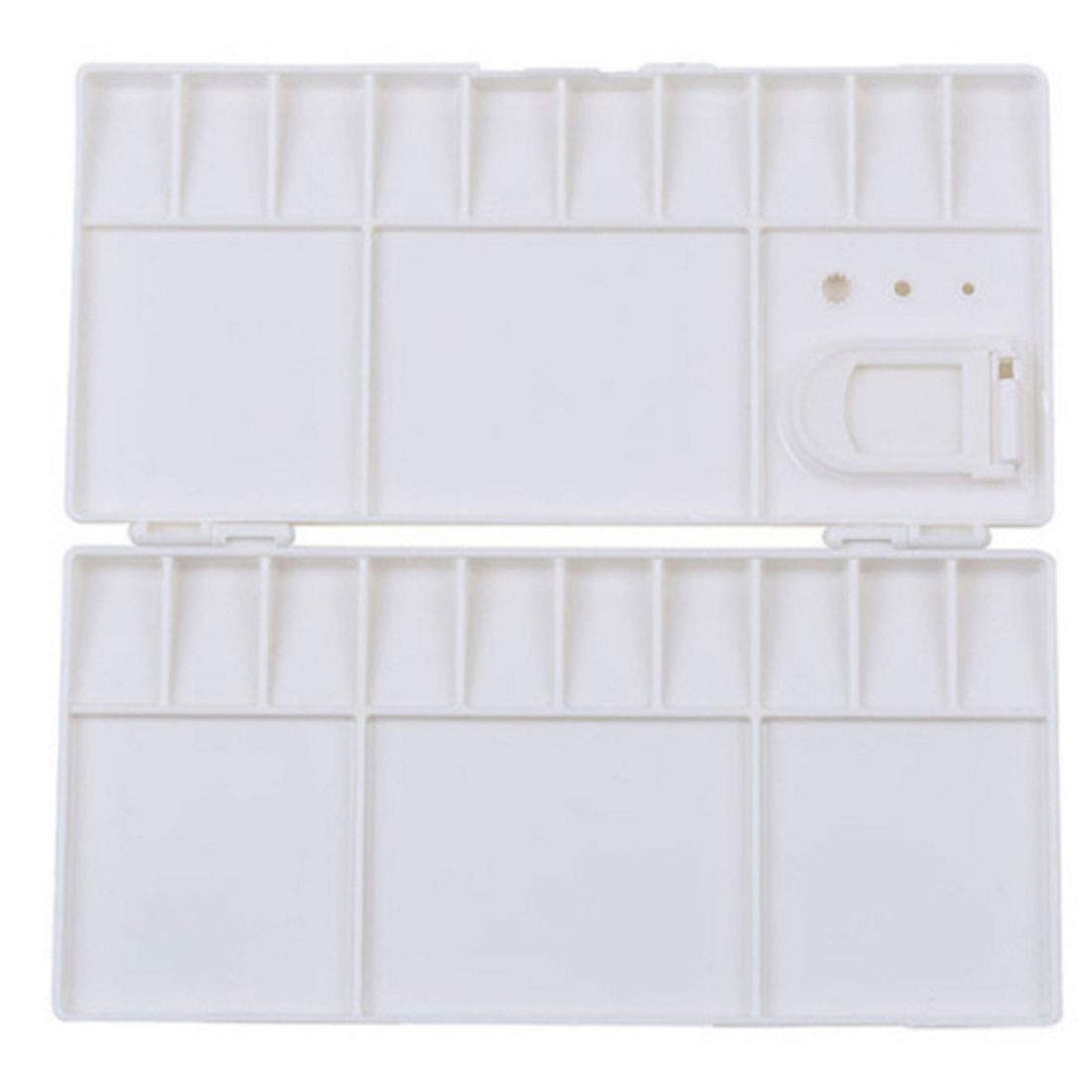 GARASANI Folding Paint Trays Box Watercolor Plastic Palettes with 25 Wells, Thumbhole Holders (25-Well)