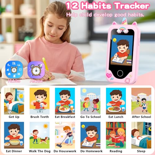Asiur AS-PH05-PK-U5 Kids Phone Toy Gift For Girls 3 4 5 6 7 8 Years Old, Toddler Smart Phone Learning Toys - Pretend Play Phones thumb #5