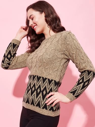 Image of MODEVE Women's Printed Winter Knit Sweater - Soft, Stylish & Cozy Fit