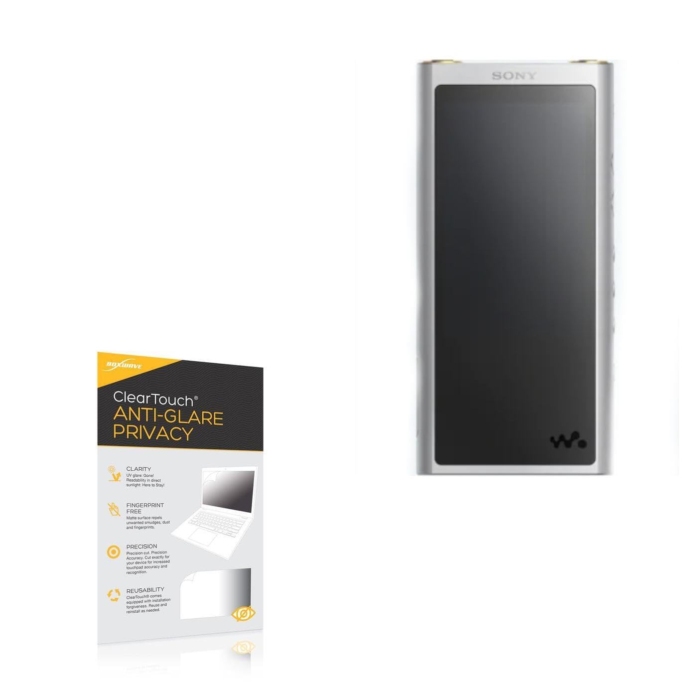 BoxWave Screen Protector Compatible With Sony NW-ZX300 Walkman - ClearTouch Anti-Glare Privacy (2-Pack), Privacy Screen Protector Flexible Film Anti-Glare