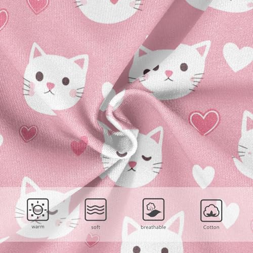 Wusikd White Cat Girls' Underwear Cotton Pink Hearts Girls Briefs Soft Toddler Underwear 2T3