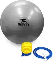 Bola de Pilates 65cm Muvin – Antiestouro – Suporta até 300kg – Com Bomba – Ginástica – Fitness – Pilates – Yoga – Fisioterapia – Flexibilidade – Fortalecimento – Tonificação –– Fácil Limpeza
