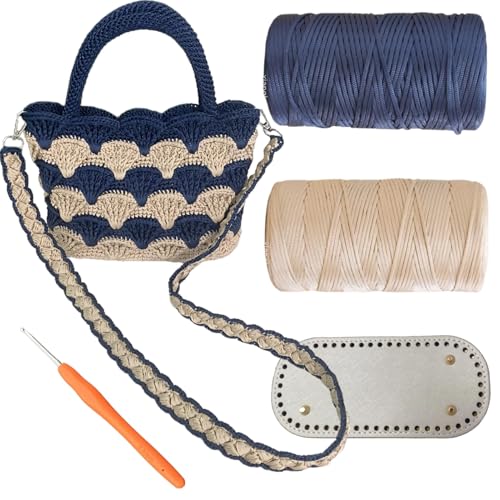 SHENJILL Tote Bag Crochet Kit for Beginners Two Color