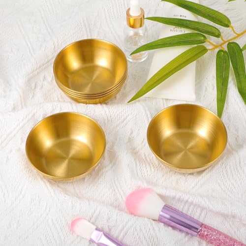 12 piezas cuencos para mezclar mascarillas faciales acero inoxidable miniatura 7