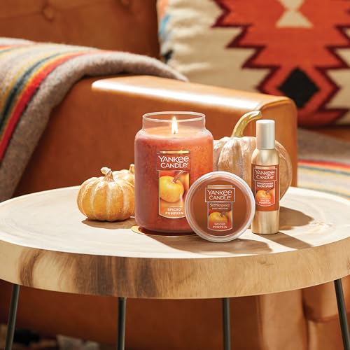 Image of Yankee Candle Spiced Pumpkin Scented Classic 22oz Large Jar Single Wick Over 110 Hours of Burn Time Perfect Accent for Fall Decor & Gifting