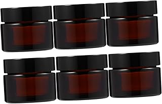 فوميز. 6 قطع من زجاجات تخزين مستحضرات التجميل والكريم، برطمانات زجاجية مقسمة للسفر، برطمانات شفافة محكمة الغلق، برطمانات فارغة محكمة الغلق