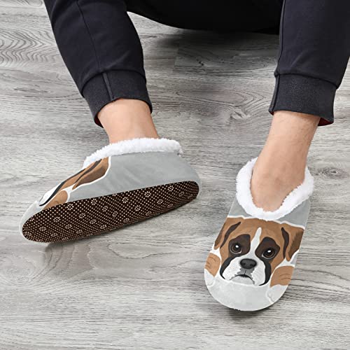 Boxer Dog Puppy Home Slippers Spa Travel House Slipper Soft Memory Foam Slipper Non Slip for Women Men Hotel Bedroom Shoes Slippers M 7