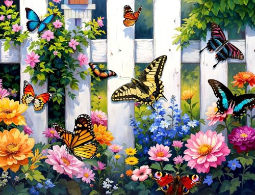 Puzzle de Mariposas Jardín Colorido 14+ Anos miniatura 1