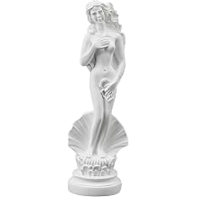 7.6" Aphrodite statue Birth of Venus , Shell Goddess Statue, White Resin
