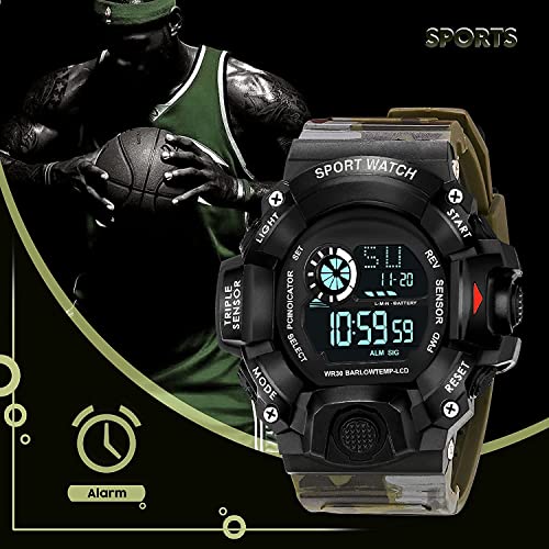 Image of Acnos Digital Sports Watch - Rugged Outdoor Multi-Function Countdown Timer & Alarm (WR30 Water-Resistant)
