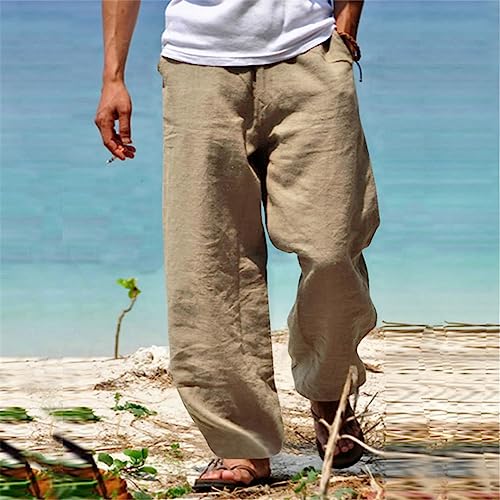 Pantalon long droit pour homme idéal pour les soirées d'été décontractées
