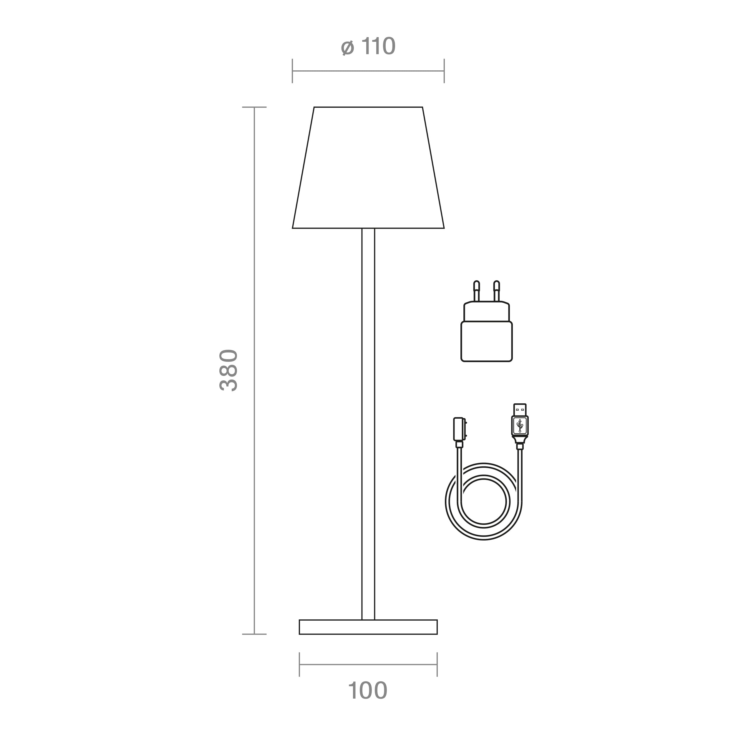 SIGOR Nuindie LED-Akku-Tischleuchte für Garten und Terrasse (weiss)