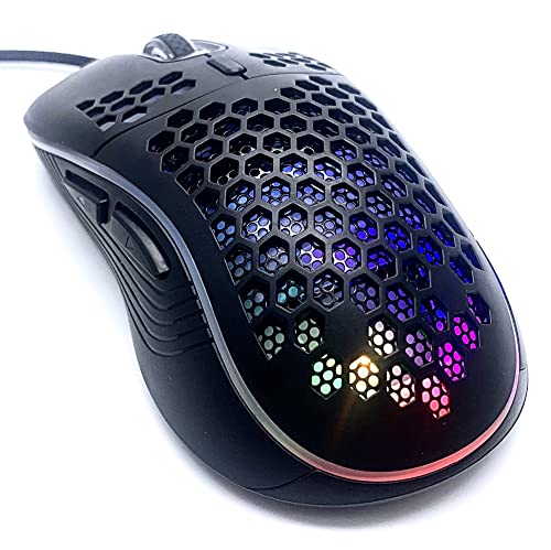 Image of USB RGB Gaming Mouse, Honeycomb Lightweight Gaming Mouse 7200DPI, RGB Backlit and 6 Programmable Buttons