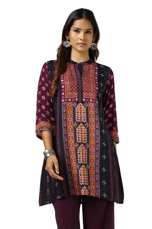 Soch Womens Black Viscose Muslin Ethnic Motifs Tunic-picture-13