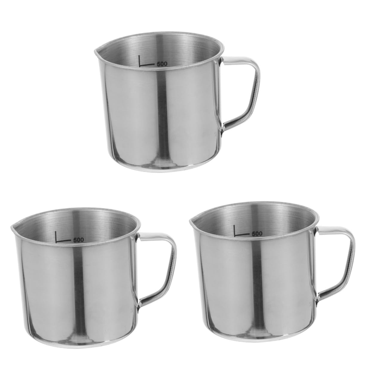 ABOOFAN Set Di 3 Vetrerie Per Chimica Misurino in Acciaio Inossidabile Da 500 Ml Bilancia
