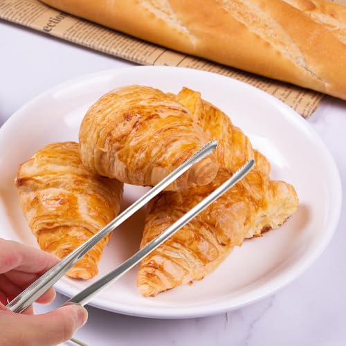 Lurrose 2 Stücke Koreanisch- Japanischer Grillzangen Steakzangen Edelstahl Langer Grill Pinzette Zangen Grill Clip Zangen für BBQ Kochen Meeresfutter Silber