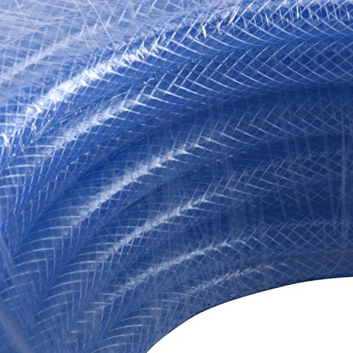Homend 100' x 1/2" ID High Pressure Braided Clear Flexible Industrial PVC Tubing Heavy Duty UV Chemical Resistant Vinyl Hose Water (1/2" ID X 100FT)