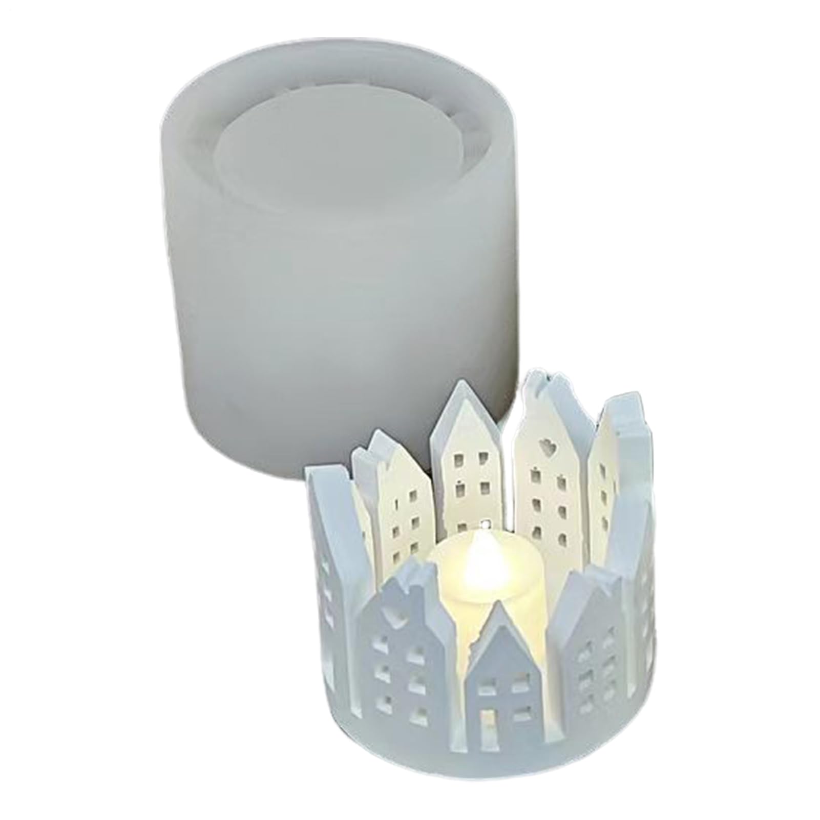Moldes para portavelas para cemento, moldes de silicona | Ringhaus Candles portavelas de silicona | Anillo hueco para casa molde de silicona portavelas adornos molde de silicona