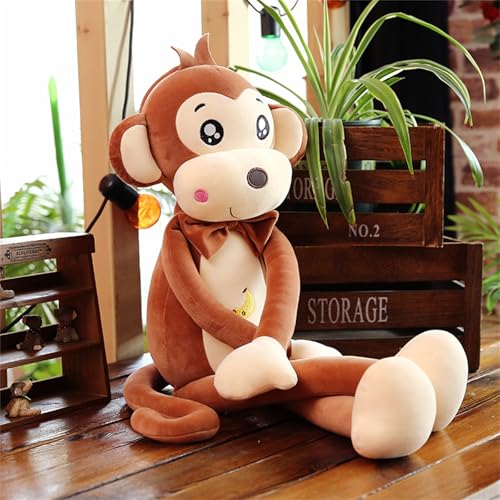AQCQDQ Kuscheltier AFFE Plüschtier AFFE Puppe Stofftier zum Spielen und Kuscheln Weiches Schmusetier für Mädchen Jungen Babys  75 cm,Braun