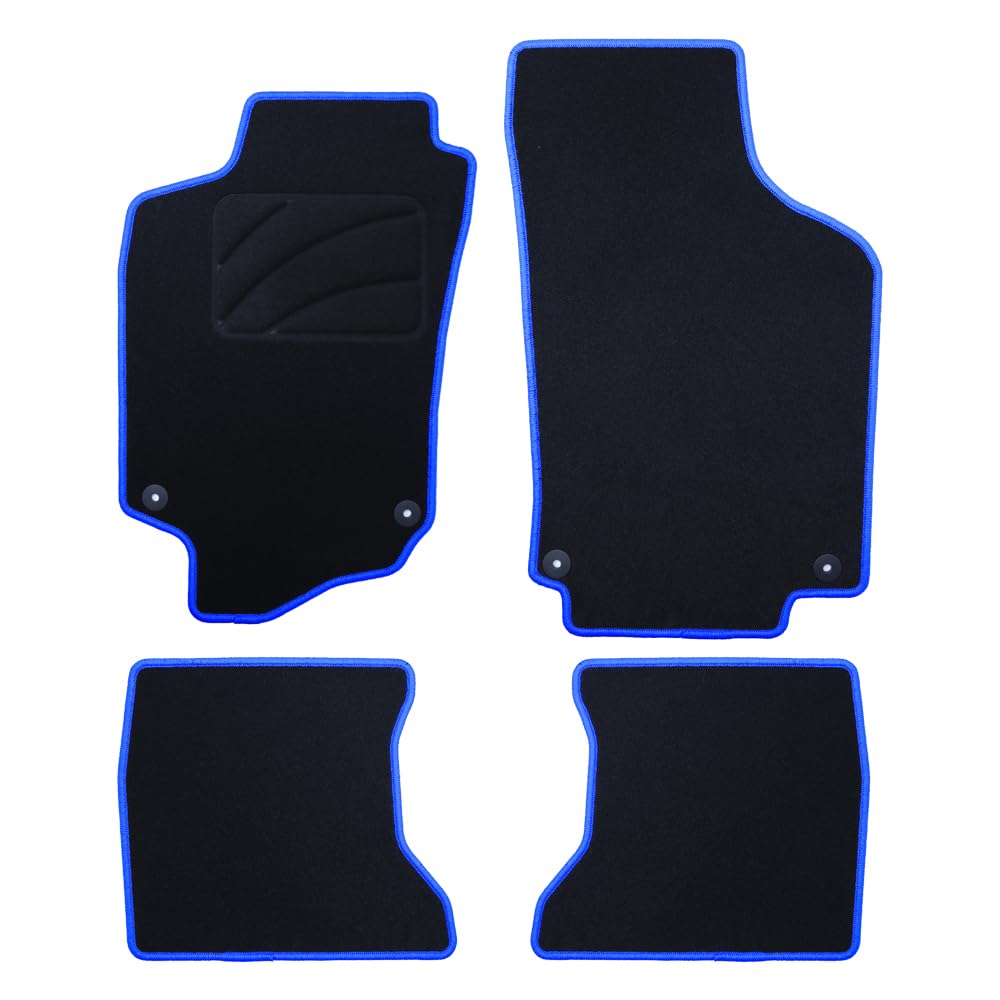 Alfombrillas Opel Combo C (2001-2012) a medida con ribete azul juego de 5 piezas para furgoneta 8