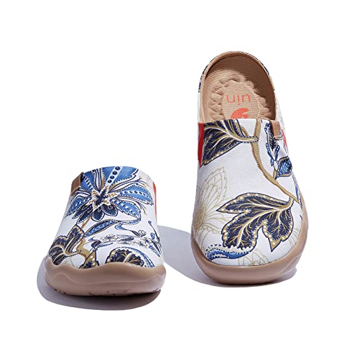 Image of UIN Slipper Woman Travel Art Painted Shoes Wide Toe Casual Home Slip On Mules Malaga