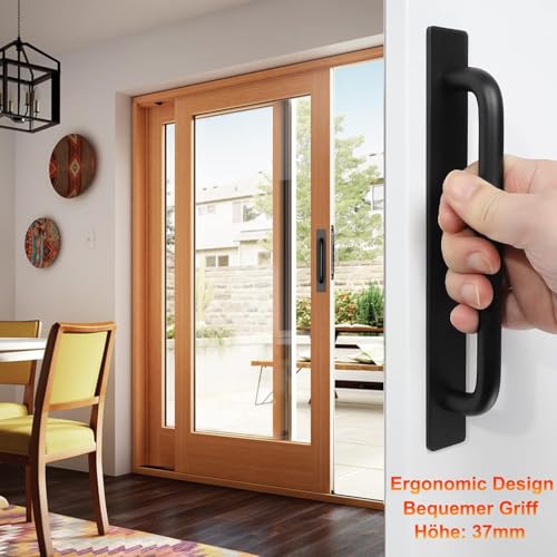 Image of Adhesive Cabinet Handles, Self-Stick Instant Cabinet Handles Alloy No Drilling Push Pull Handles Helper for Kitchen Cabinet Drawer Window Sliding Closet (Black, 4 Pcs)