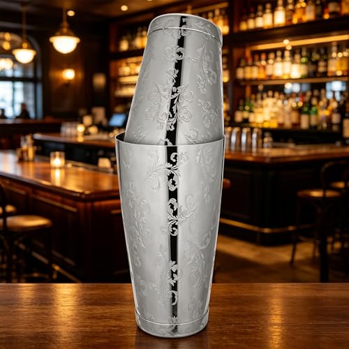 Coctelera Boston de acero inoxidable para crear combinados perfectos con estilo grabado 4