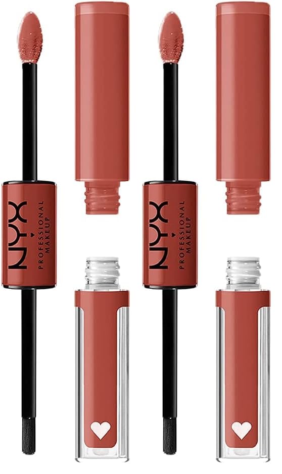 NYX Professional Makeup Lipgloss, Hochpigmentierte und langanhaltende Formel, Nicht abfärbend, Shine Loud, 04 Life Goals (Packung mit 2)