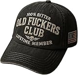 Old Fuckers Club-Vintage-Baseballkappe, verstellbar, bestickt, 100 % Bitter-Mitgliedsmütze, lustiges Geschenk, a, Einheitsgröße