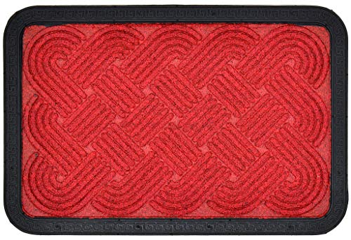 Casa Service Paillasson rectangulaire avec Cadre et Fond en Caoutchouc, Lavable, séchage à Plat 40 x 60 cm, différentes Couleurs, résistant et de qualité, également pour l'extérieur 40_x_60_cm Rouge Cover