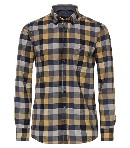 Preisvergleich Produktbild CASAMODA Freizeithemden kariert Comfort Fit Senfgelb L