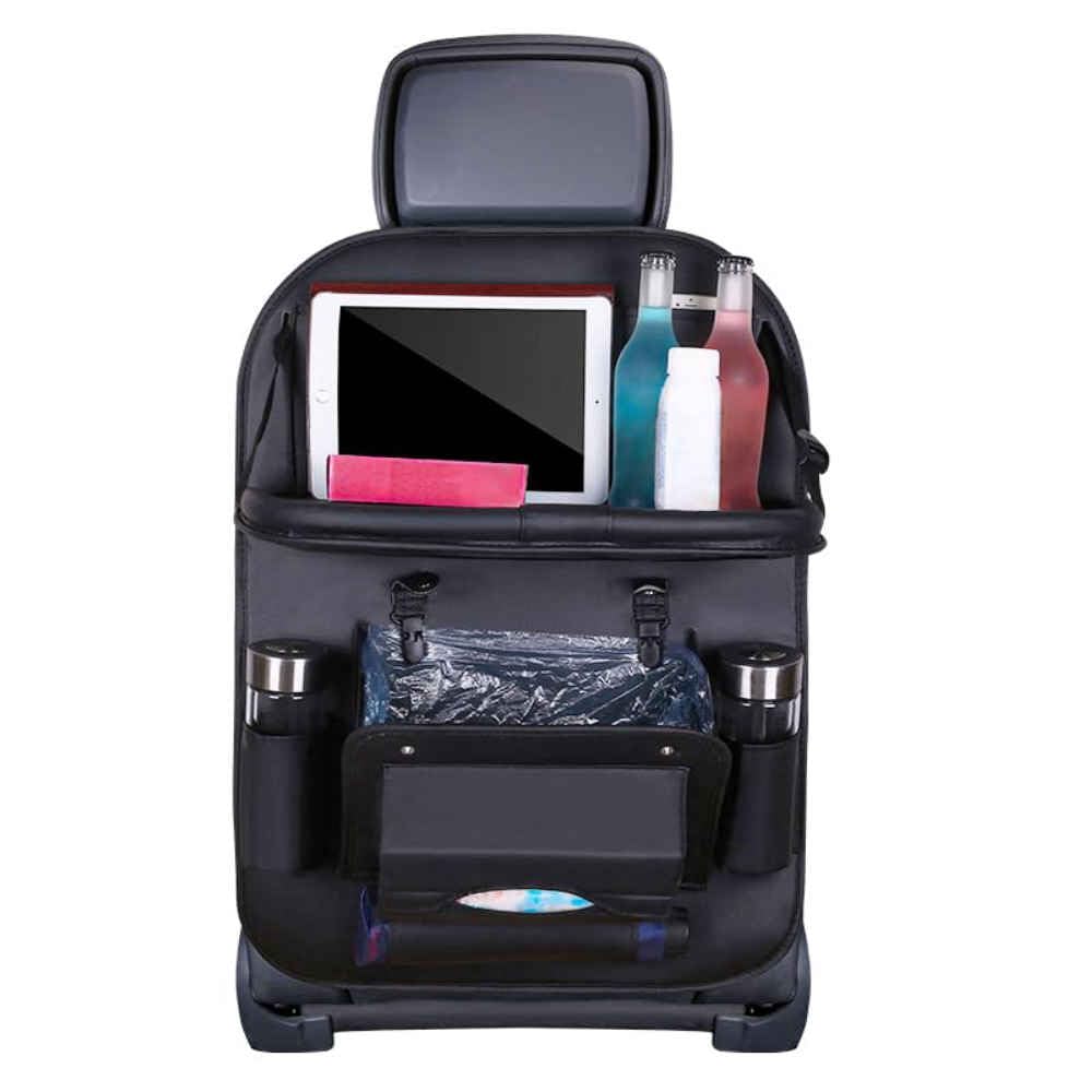 XKINTCS Seat Back Organiser for VW Passat B5 B6 B7 B8 SE Backseat Folding Tray Table Touchscreen Tablet Holder Multi Pocket,normal-A Black