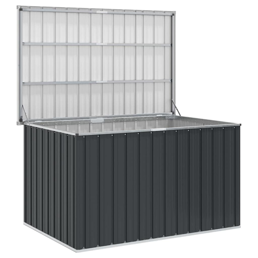 Gartenbox Anthrazit verzinkter Stahl 149x99x93 cm mit Klappdeckel wetterfest wasserdicht Stauraum für Kissen Auflagen Balkon Terrasse Outdoor Schutz Sitzbank
