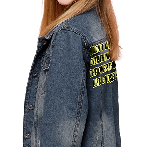 Overthinking Life Kids' Denim Jacket - This Life Chose Me Jean Jacket - Quotes Printed Denim Jacket for Kids2