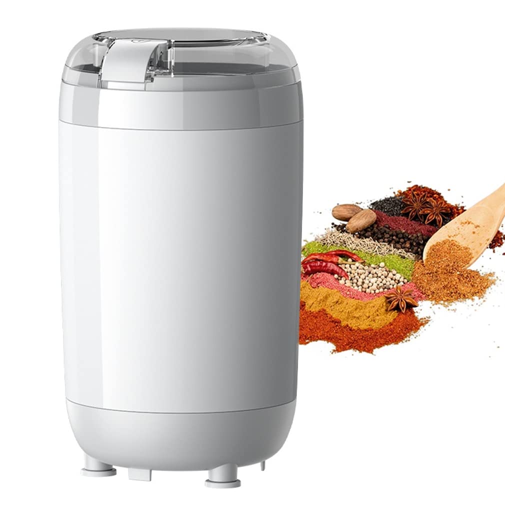Młynek Do Kawy Elektryczny, Silnik 150 W, Pojemność 50 G, Ziarna Młynek Do Przypraw, Wbudowane Ostrza Ze Stali Nierdzewnej, Sterowanie Za Pomocą Jednego Przycisku Do Kawy, Przypraw,White