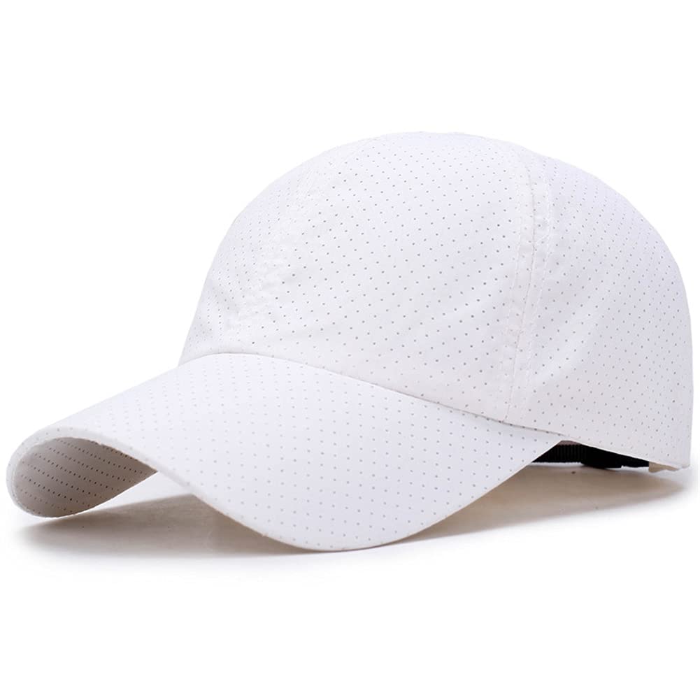 LDLD2 Pieces Unisex Baseball Cap Pure Color Mesh Breathable Sun Hat Quick-Dry Cap,White