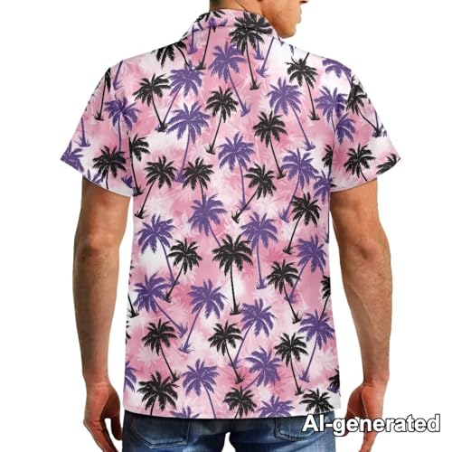 Image of Hawaii Matching Couple Outfits Husband and Wife Clothing Fashionable Mens Casual Shirts Hawaii Dress with Soft Fabric
