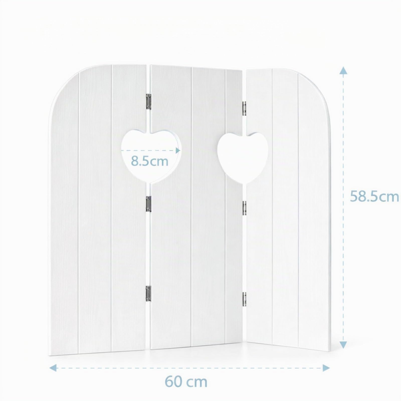 DRULINE Paravent décoratif en bois pour fenêtre ou mur, motif papillon et cœur, 58 cm, blanc (cœur)