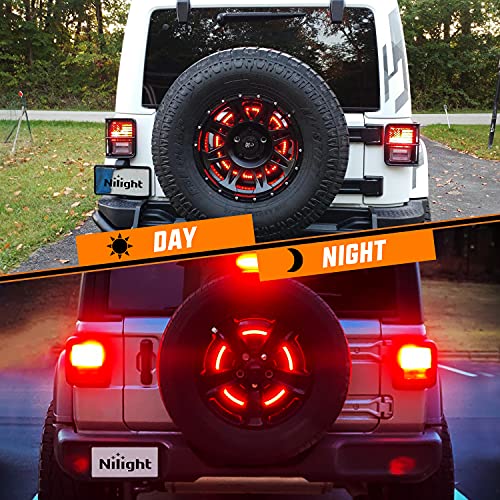 Image of Nilight Spare Tire Brake Light Wheel Light 3rd Third Brake Light for 2018 2019 2020 2021 2022 2023 2024 2025 Jeep Wrangler JK JKU JL JLU