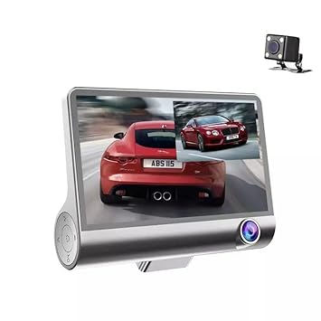 Manycast Three Way Car Dashboard Cam (Front + Inside+ Rear) 1080P Full HD Dash Camera for Cars with G-Sensor, Loop-Recording & Parking Mode