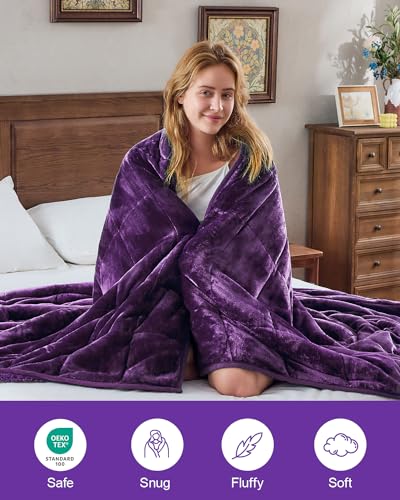 Image of Super Fuzzy Soft Sherpa Fleece Weighted Blankets, 15 lbs Dual Sided Fluffy Heavy Weighted Blankets for Adults - No Bunching with Double Layers of Soft Inner Lining (60 inchx 80 inch, 15 Pounds)