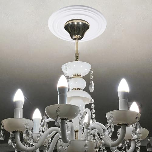 Image of INCREWAY 2Packs Split Lighting PU Ceiling 3D Modeling Ceiling Cover Plate Ceiling Fan Medallion Home 12 Inch OD x 5 Inch ID