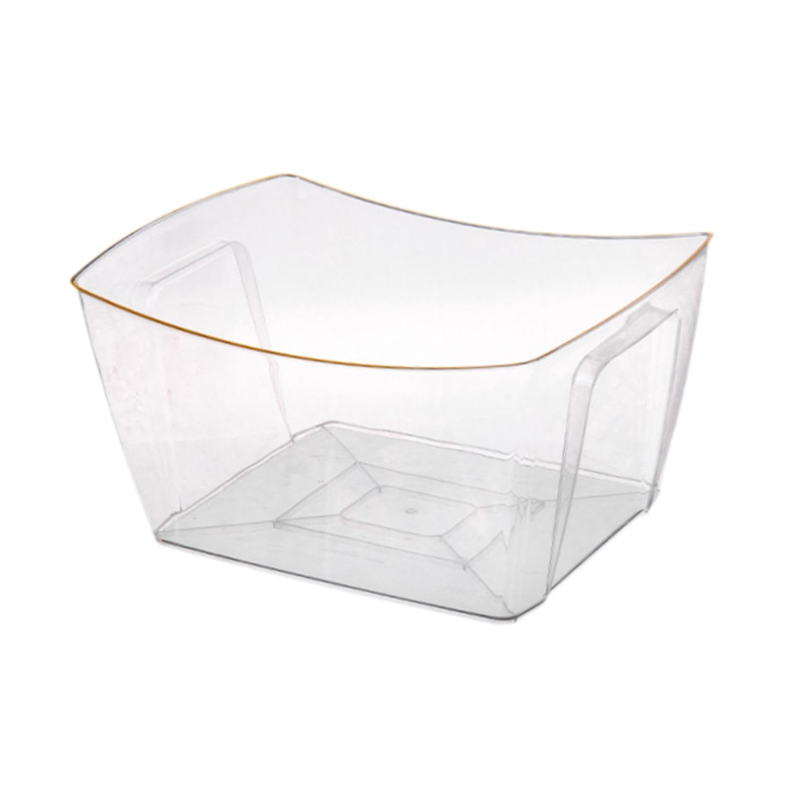 Seau à Glace pour Les Fêtes, Seau à Champagne, Seau à Glaçons Baignoire de Rangement Transparent Légère avec Baignoire à Bière à Poignée pour Les Boissons à La Bière Au Champagne, Côté Or 18l