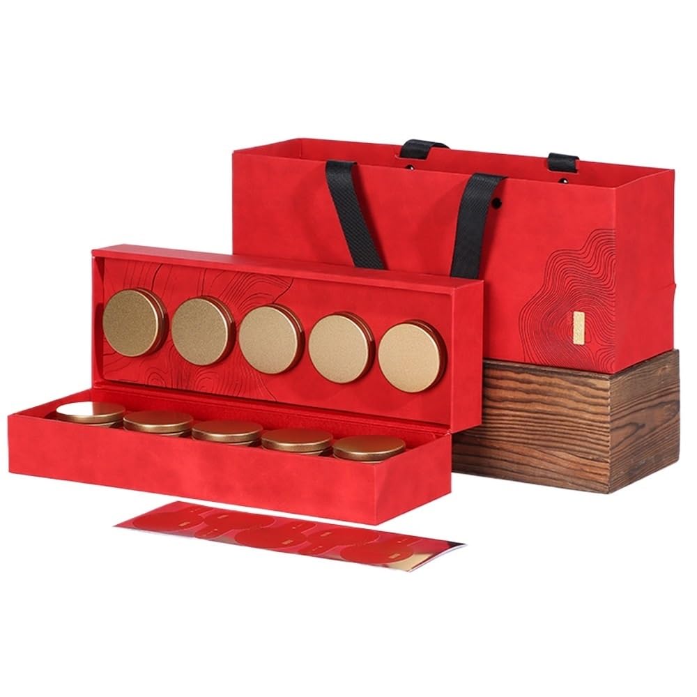 Juego De Té Recipiente Creativo for almacenar té Suelto, Lata de Hierro Redonda pequeña de Color sólido, Lata vacía, Juego de té, Caja de Regalo de Diez latas Tarro para Guardar Té(A)