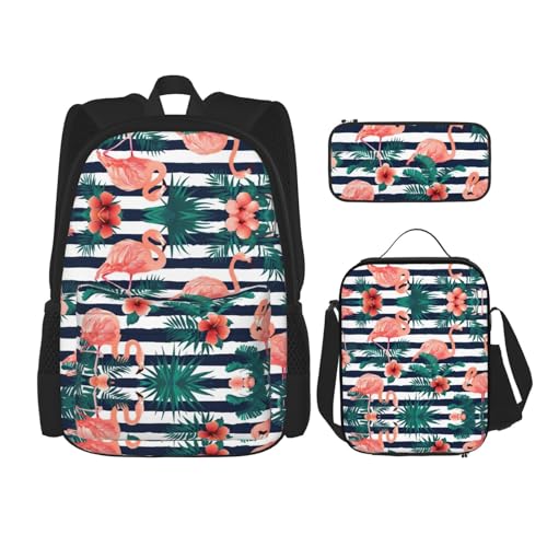 Sac à dos d'école Flamingo oiseau pour le déjeuner et les sorties