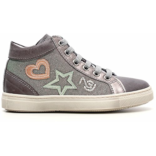 Sneaker fille en cuir Noir Jardins Junior a528220 F au design pailleté d'exception