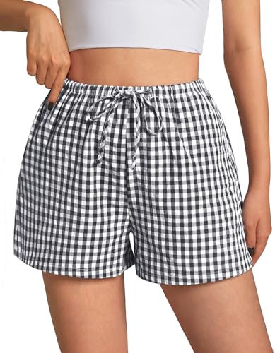GKBK Women Boxer Shorts Gingham Pajama 2026 Casual Summer Lounge Sleep Plaid Pj Shorts Y2K Beach Bottoms - image 2