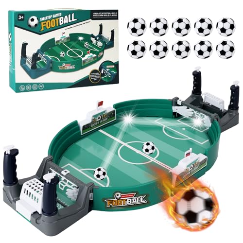 WUSUPU Futebol para crianças, mini futebol, jogo de futebol com 10 bolas, jogos interativos para pais e filhos, brinquedo de mesa de futebol, mini Table Football, Family -Friendly Table Football Toys